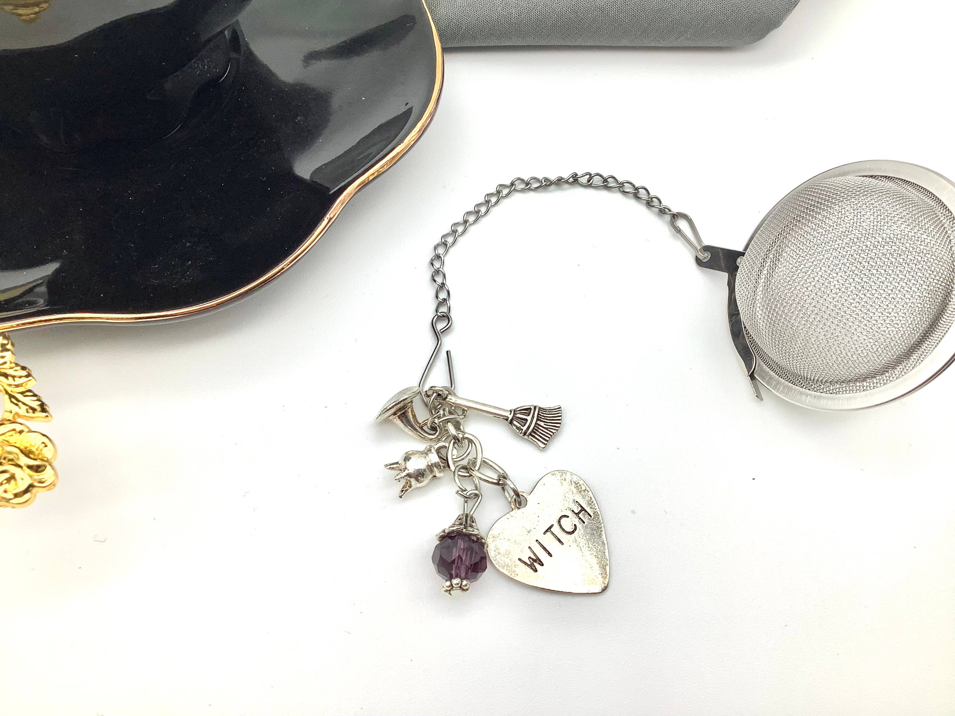 All Little Cute Things - Wholesale Tea Strainer/Infuser - Tea Ball Infuser Witch hat cauldron flying broom crystals4