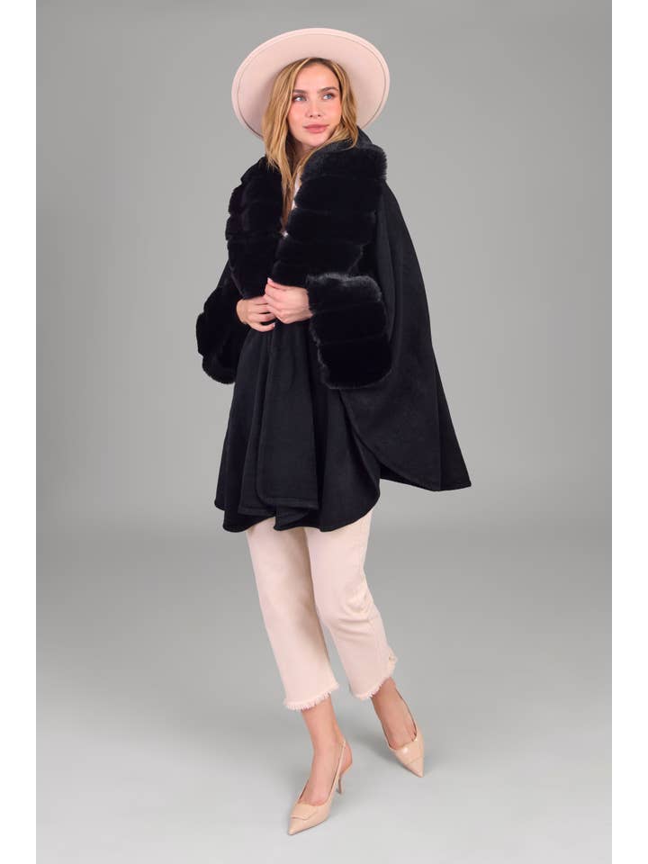 SAACHI - Wholesale Kimono - Women's - Faux Fur Holiday Party Kimono