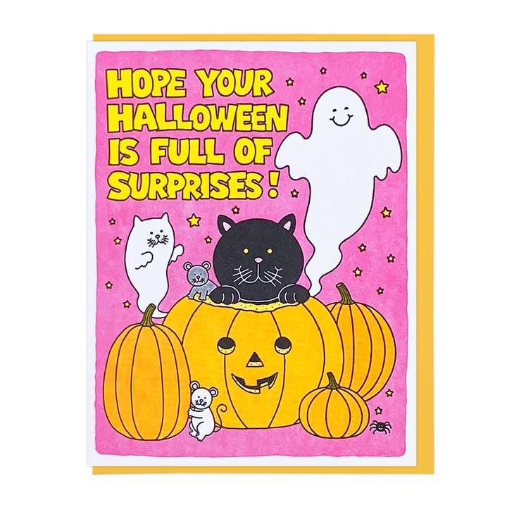 Full of Surprises Halloween Cat for wholesale by Lucky Horse Press