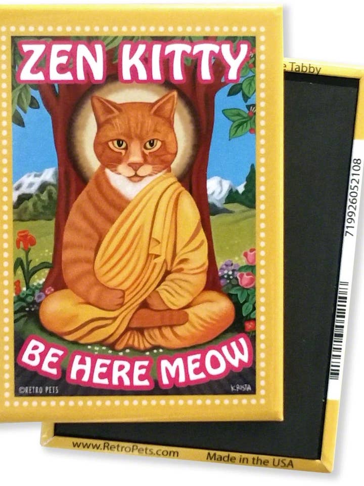 Zen Kitty Kat Magneten, 4-Pack voor wholesale door Retro Pets