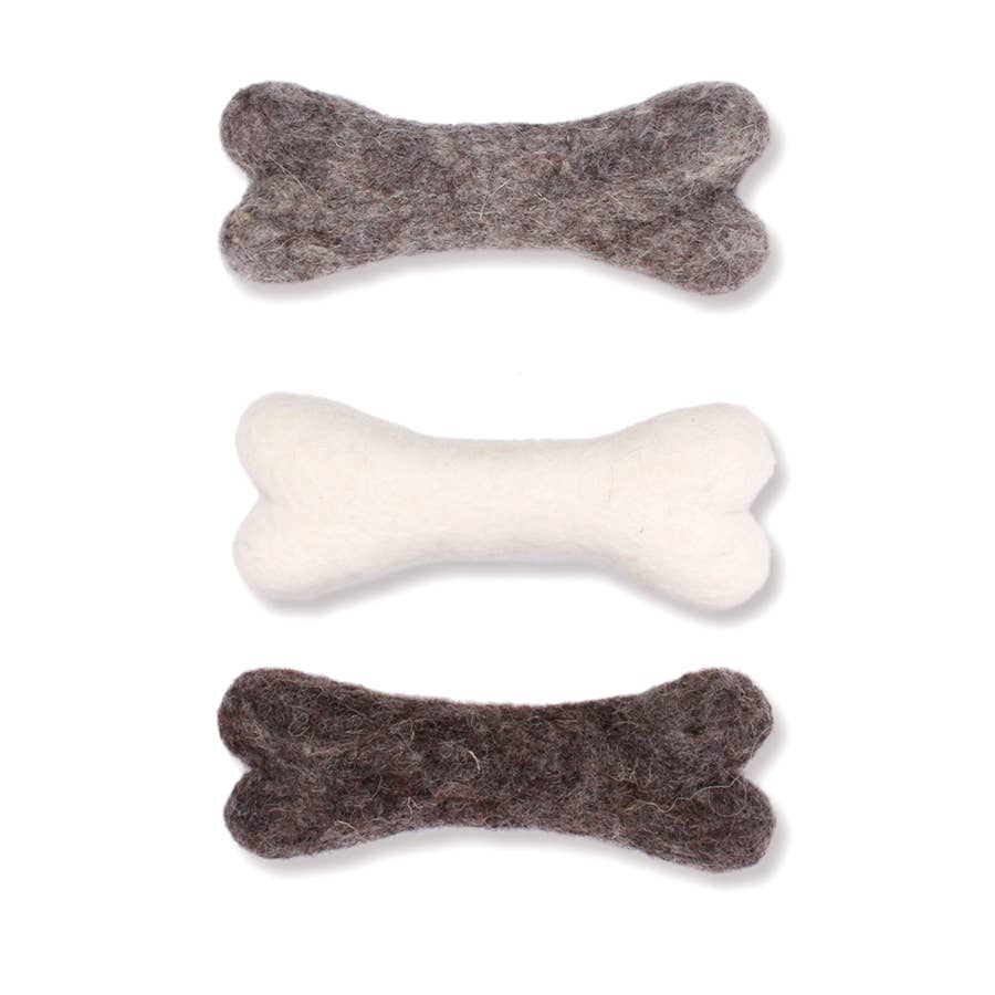 Ethical Global - Wholesale Pet Chew Toy - Dog - Eco Wool Dog Bones/Toys: Brown, Gray, White (Fair Trade)6