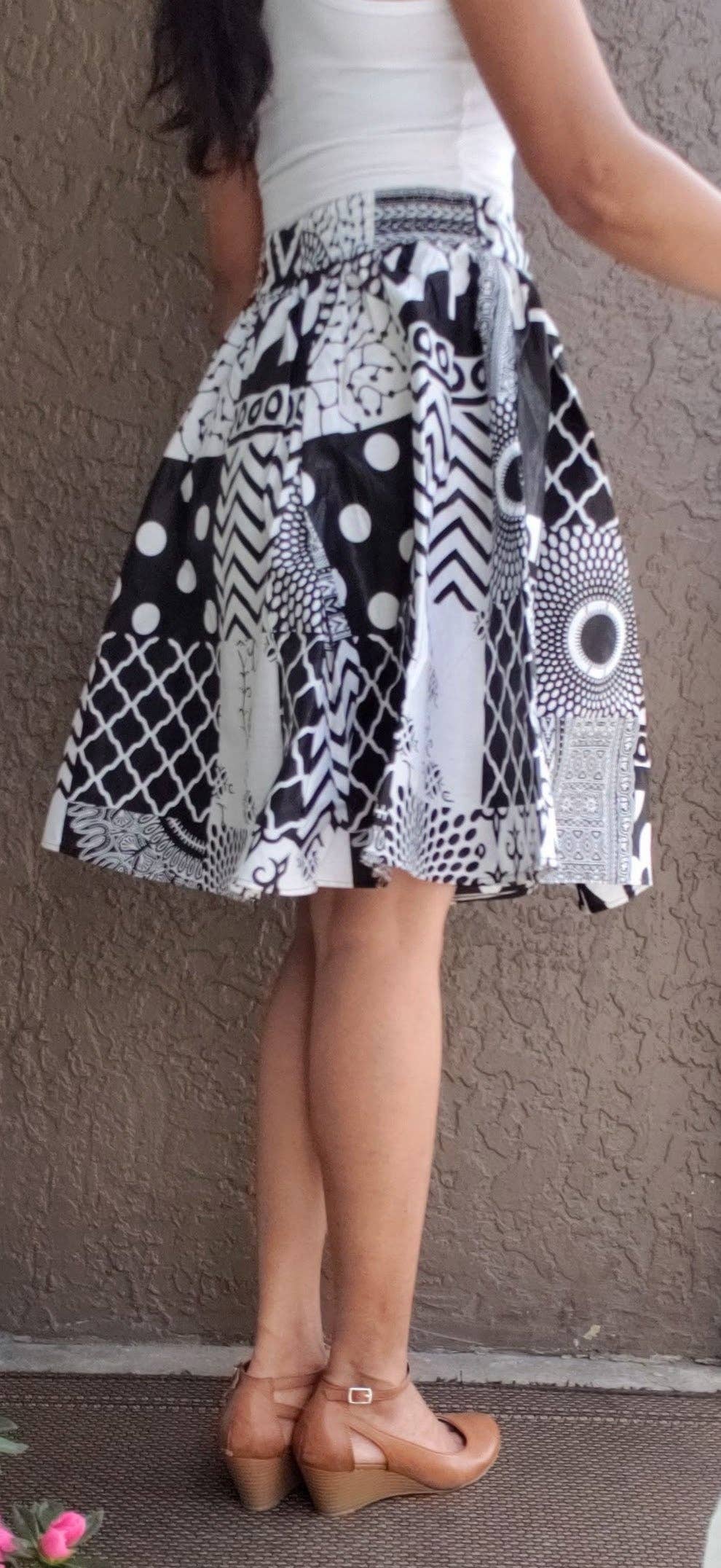 India Batik - Wholesale Rok - Dames - #7008 - Korte rok voor dames - zwart/wit1