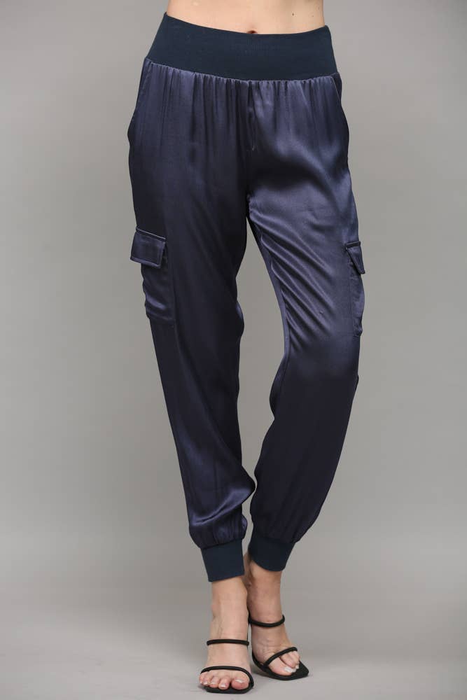 FATE - Wholesale Pants - Women's - SATIN CARGO JOGGER PANTS FP31762