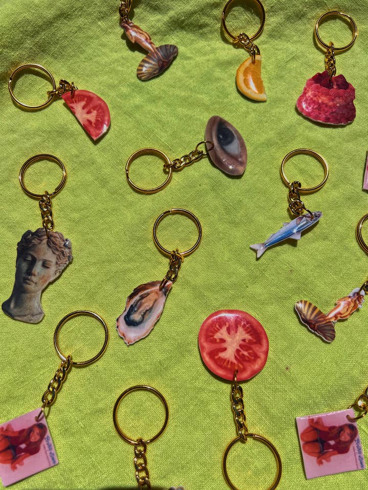 *Custom* Brand Charm Keychain/Mini Bag Charm for wholesale by Goldfinch Collective