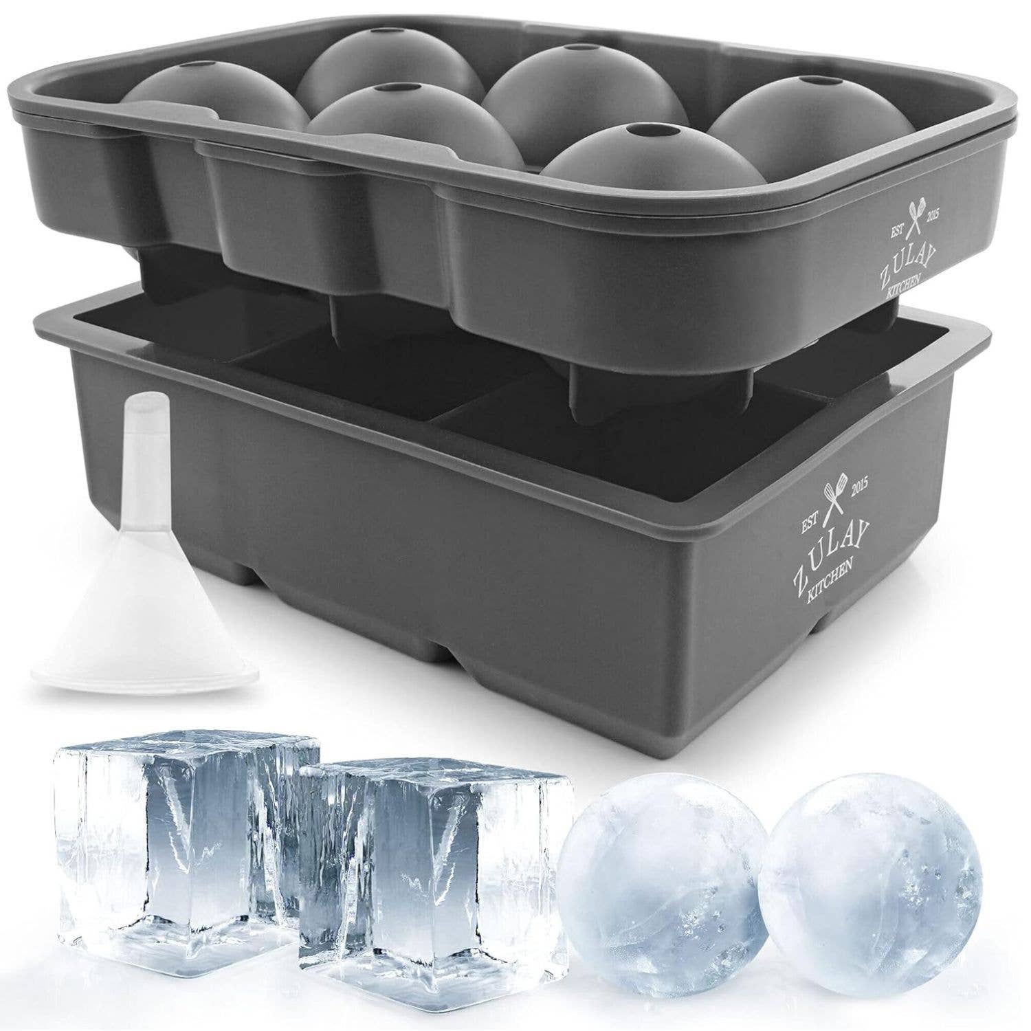 Zulay Kitchen - Wholesale Ice Tray/Mold - Silicone Ice Cube Trays Set of 2 2