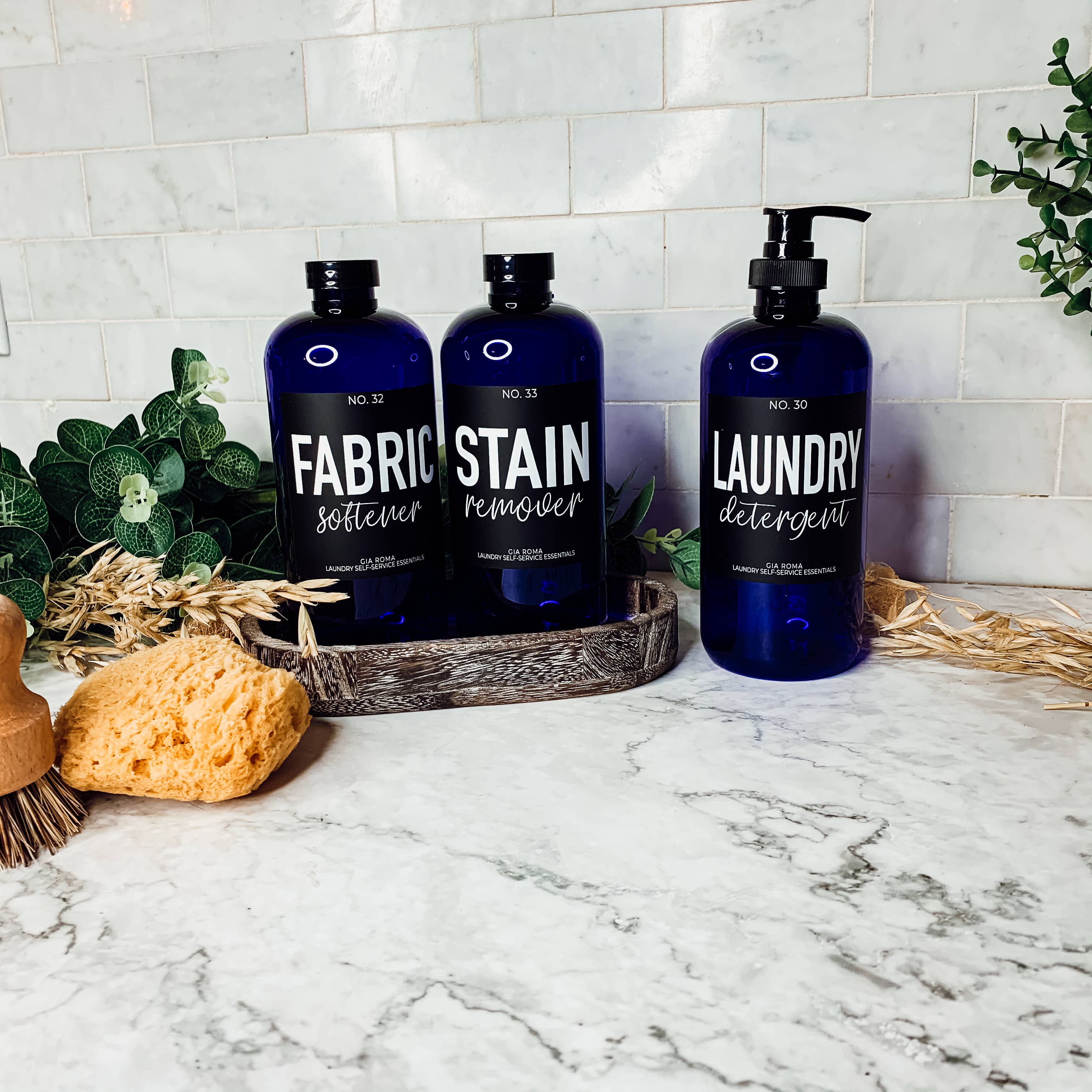 Gia Roma – wholesale Soap dispenser – Refillable Soap Dispensers for Home, 16oz Glass Blue Bottles15