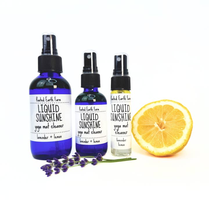 Rooted Earth Farm + Apothecary - Wholesale Yoga Mat Cleaner - Liquid Sunshine Yoga Mat Cleaner - 3 Size Options