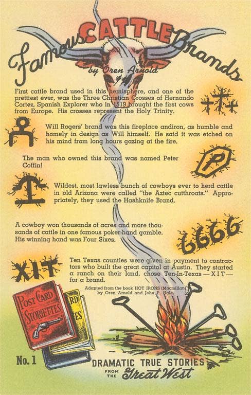 Found Image Press - Wholesale Art Print - Art Print TW-92 Famous Cattle Brands0