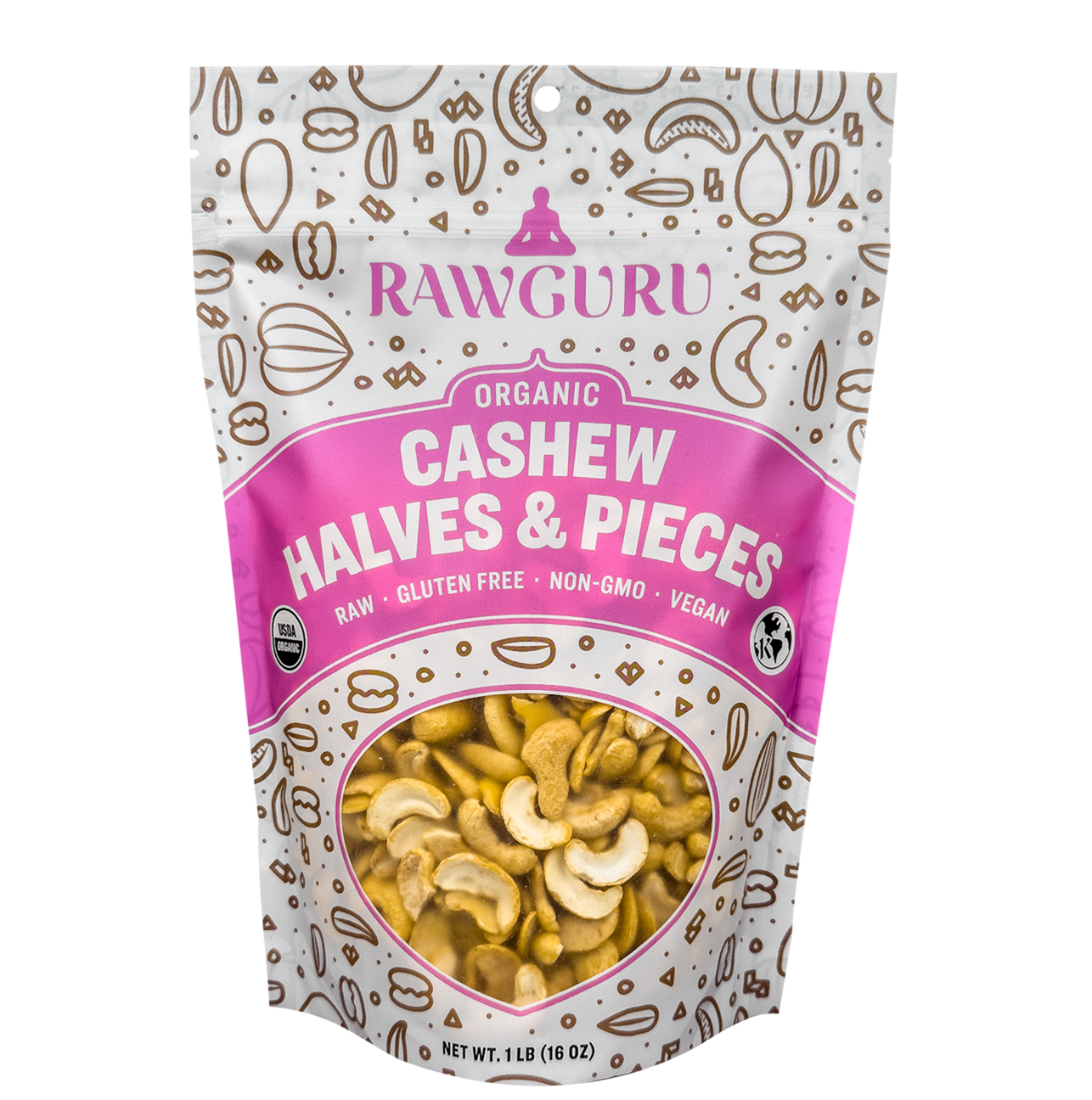 Windy City Organics - Wholesale Nuts - Raw Organic Cashew Halves | 16 oz0