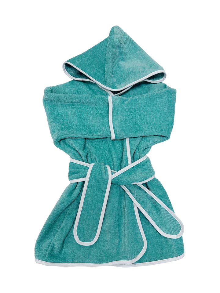 Teal Terry Cloth Toddler Robe for wholesale by Stork and Loom