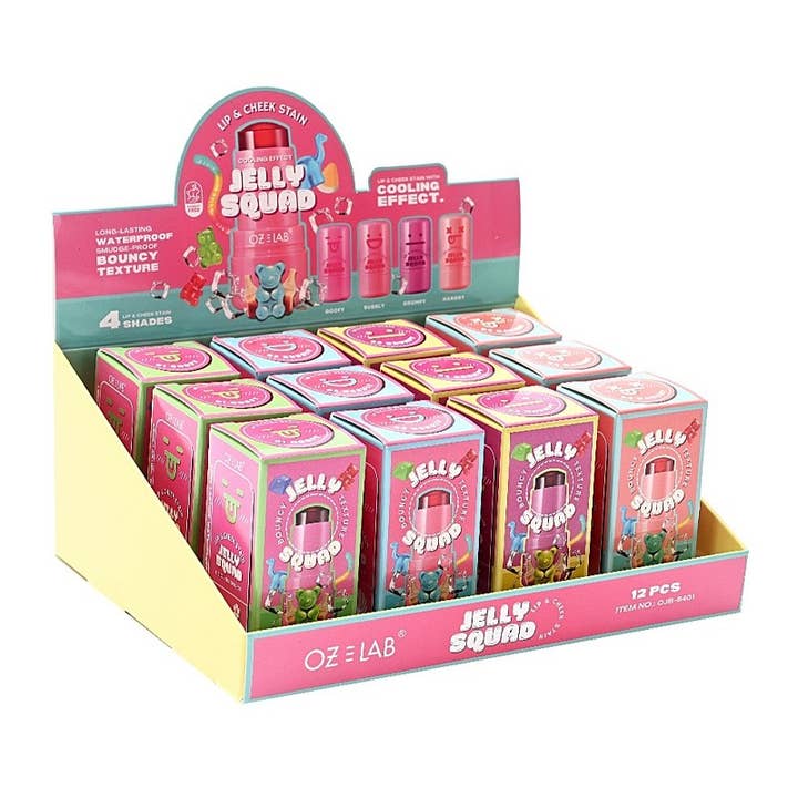 PINEAPPLE Beauty - Wholesale Lip Stain/Dye/Tint - Romantic Beauty OJB-8401 Jelly Squad Lip & Cheek Stain - 12 1