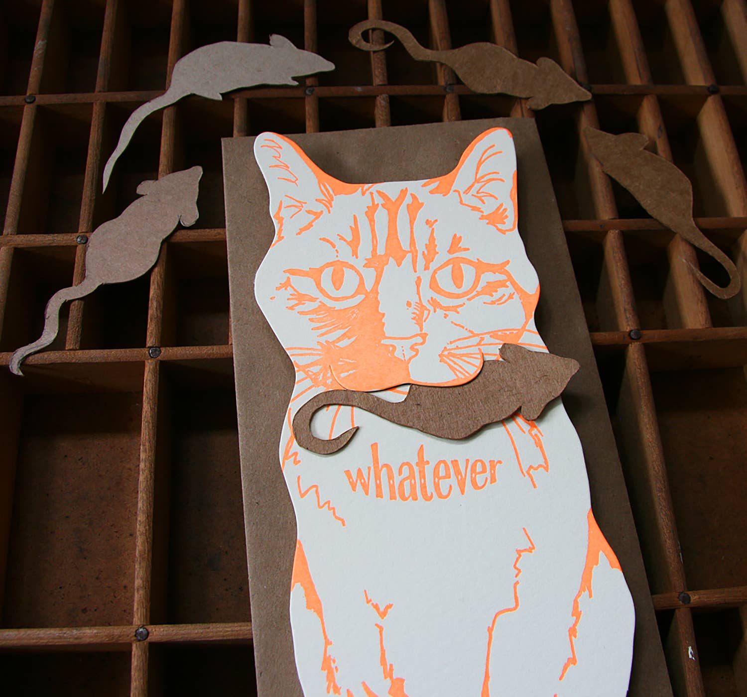 Blackbird Letterpress - Wholesale Everyday Greeting Card - whatever cat gift card1