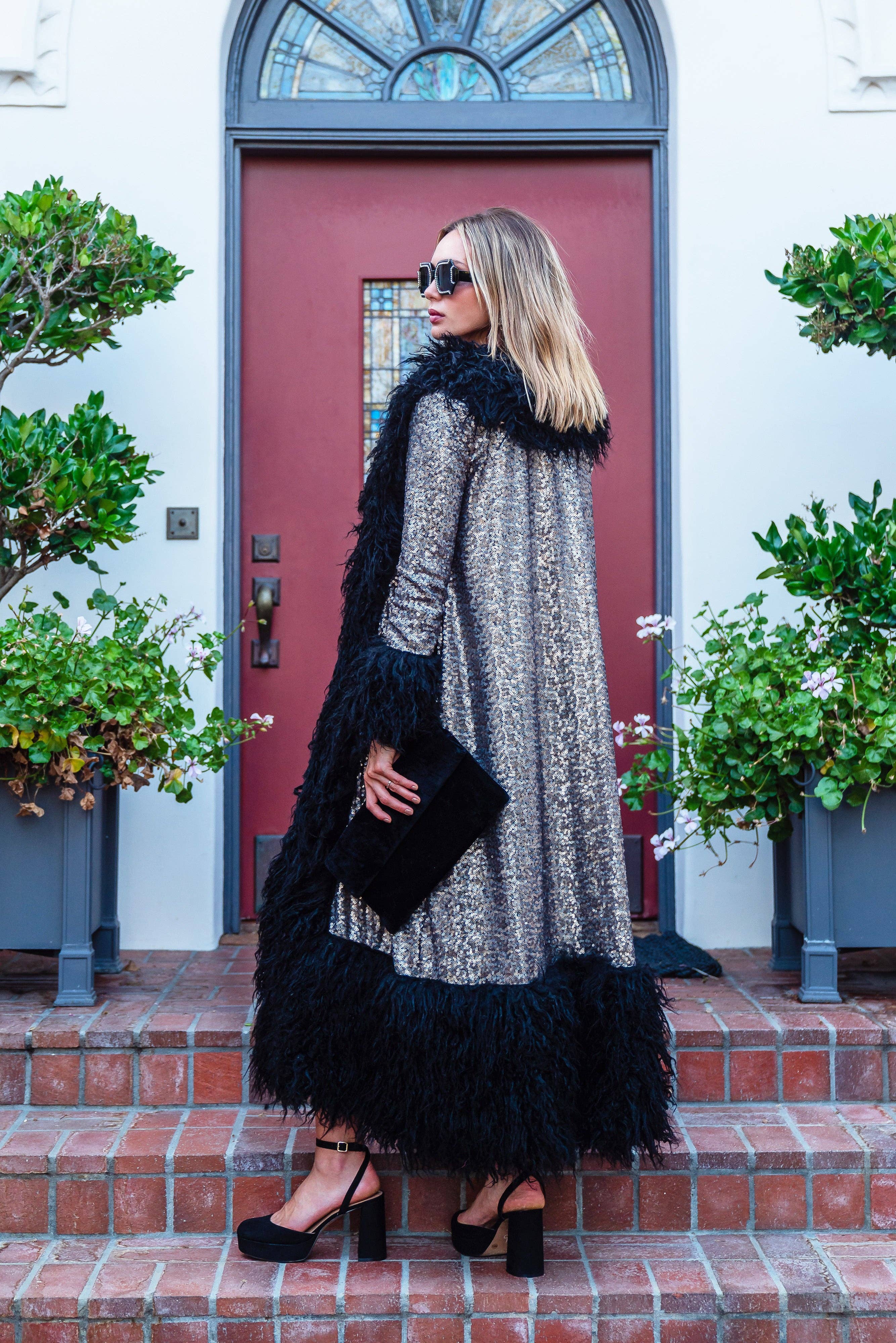 Jennafer Grace - Wholesale Jacket - Women's - Penny Deluxe Buxom Gunmetal Faux Fur Jacket4