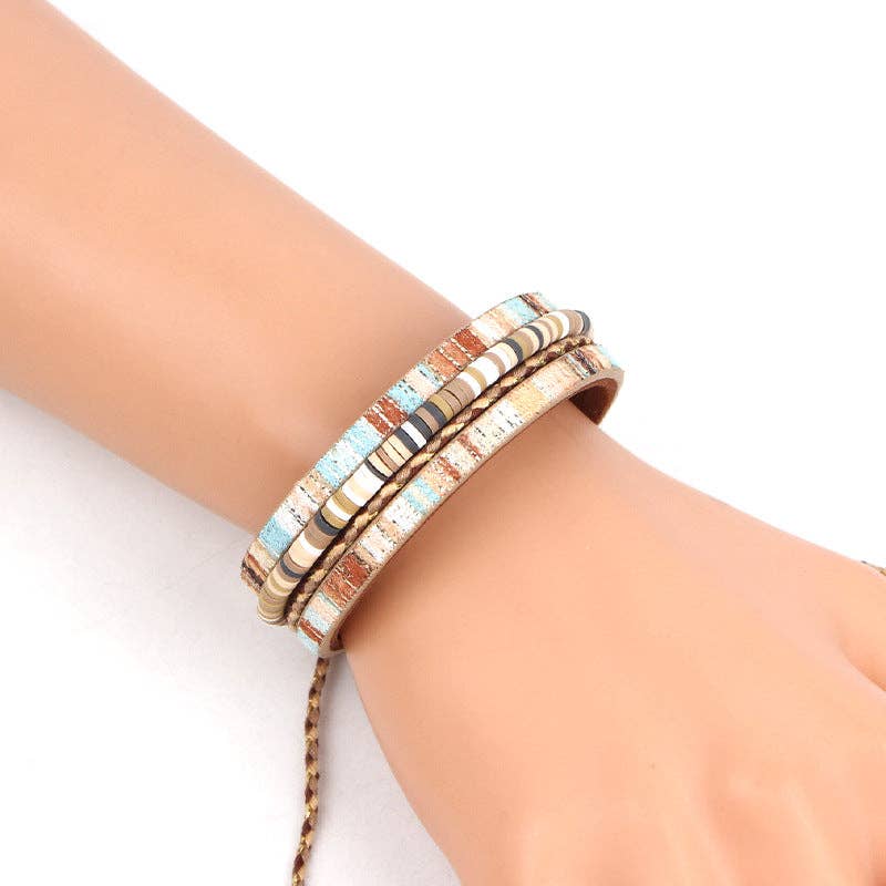 A  Bohemian Style Polymer Clay Bracelet S5P615 for wholesale on Faire5