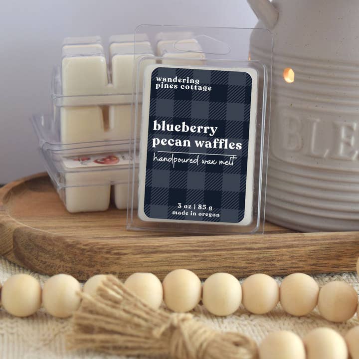 Blueberry Pecan Waffles Fall Wax Melts Clamshell - 3 oz for wholesale by Wandering Pines Cottage