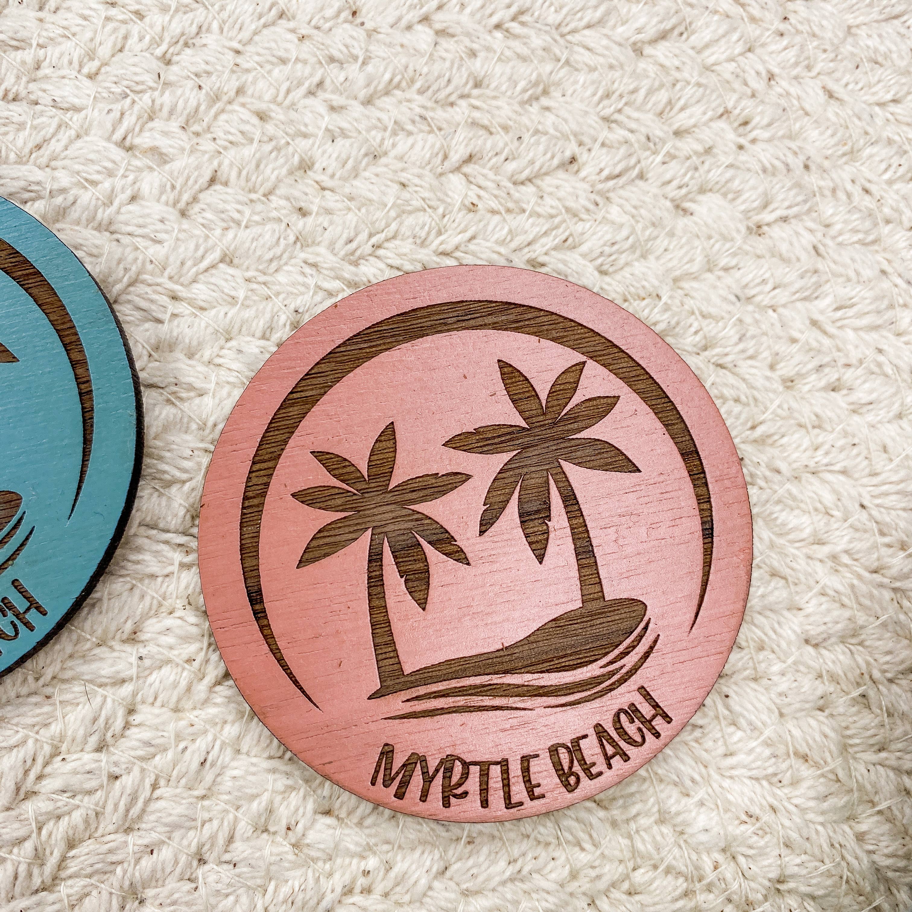 The Cottonseed Marketplace - Wholesale Magnet - Palm Tree Beach - Wooden Button Magnet4
