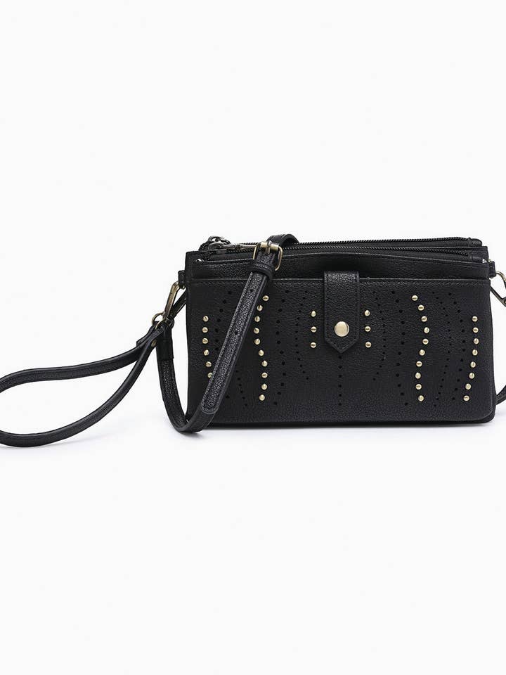 WL2229 Ayra Studded Front Wallet/Clutch for wholesale by Jen & Co.