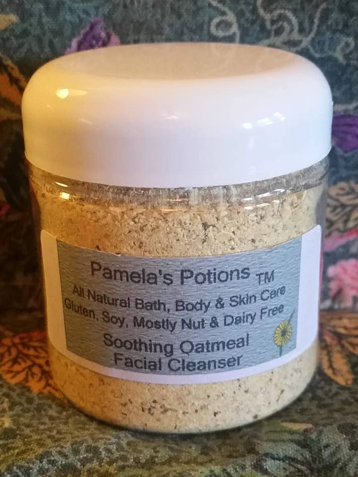 Soothing Oatmeal Facial Scrub for wholesale by Pamela's Potions All Natural Bath, Body & Skin Care