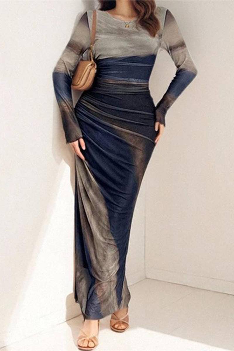 Mccolin - Vente Robe – femme - Robe décontractée à manches longues et imprimé abstrait3