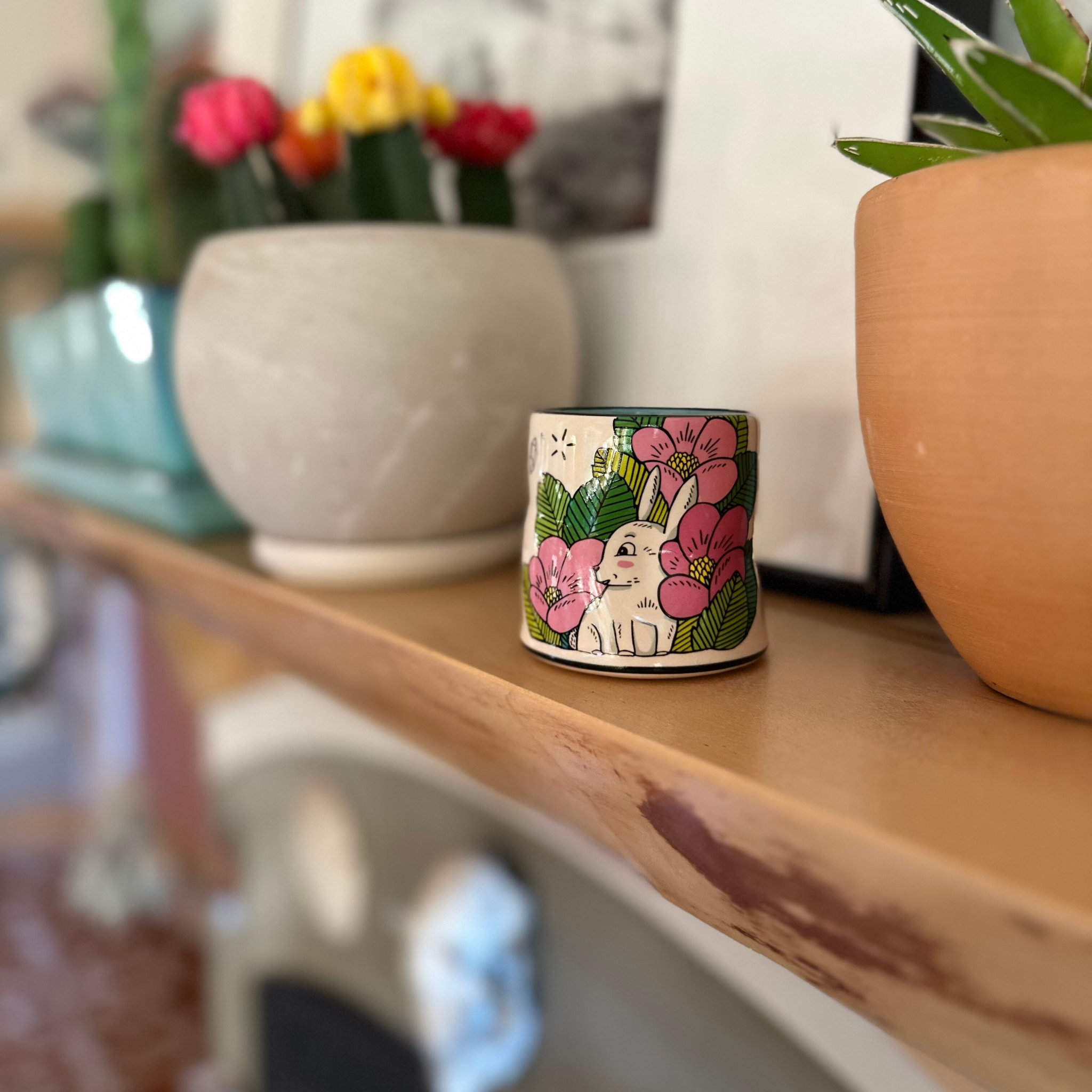 The Bowl Maker - Wholesale Coffee/Tea Cup - Lucky Bunny Cup - Medium Ceramic Mug1