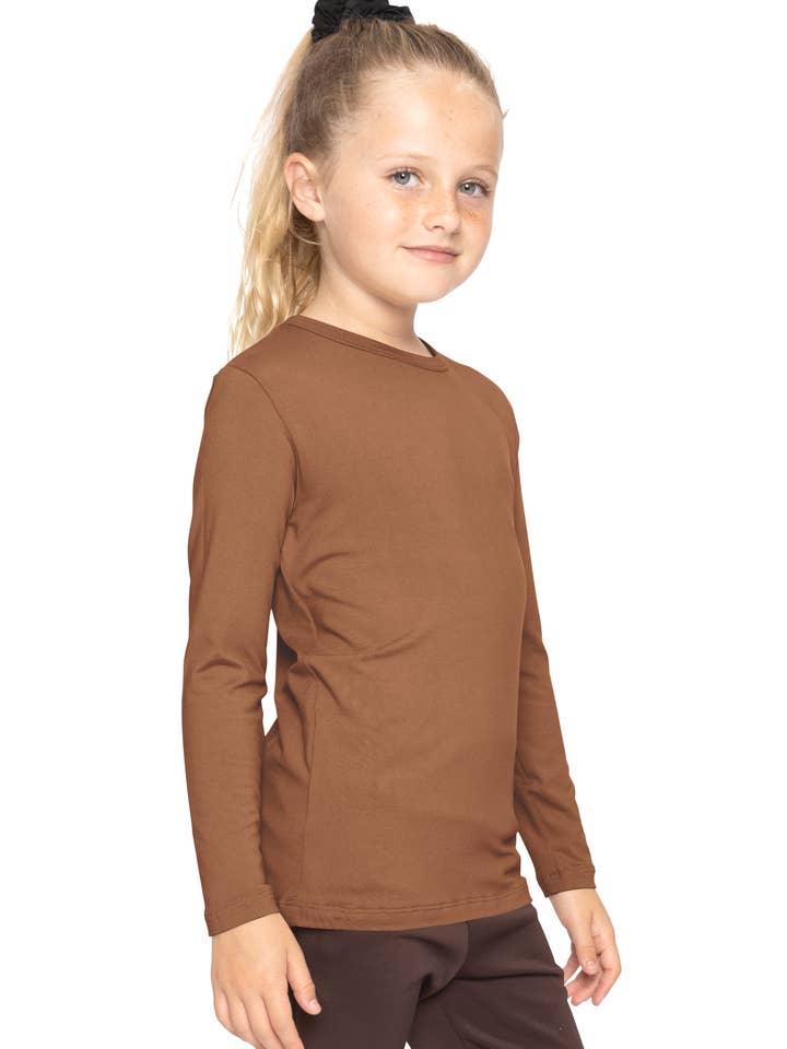 Ungpige Åh Så Blød Langærmet Rundhalset Top for engroshandel hos Stretch Is Comfort