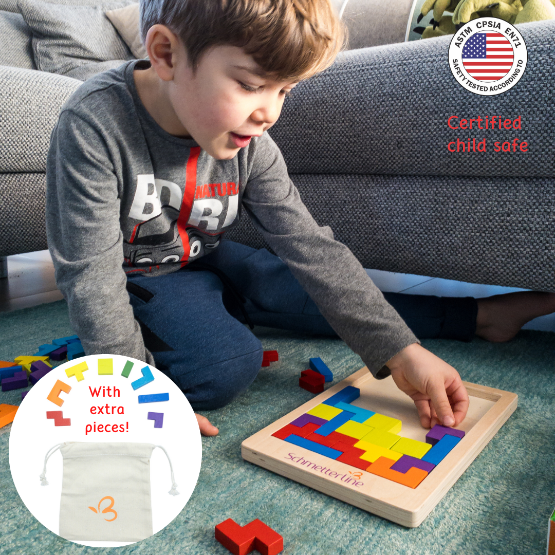 EXTASTICKS - Vendita all'ingrosso Puzzle - Bambini - Puzzle in legno Tetris Montessori, gioco STEM per allenare il cervello16