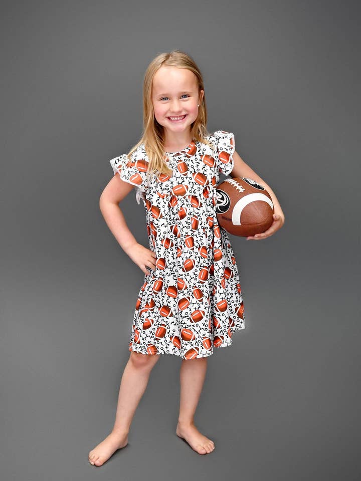 Great Lakes Kids Apparel – Großhandel Kleid – Kinder – Touchdown-Milchseide-Flatterkleid1