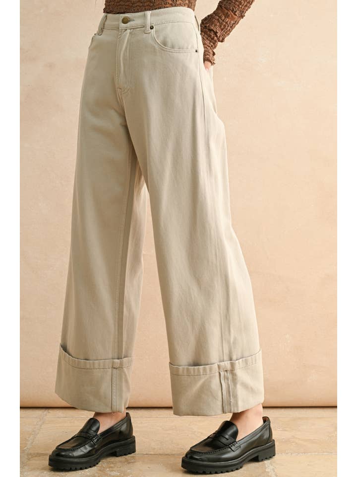 P5434 CUFFED BOTTOM GREY PANTS for wholesale on Faire1