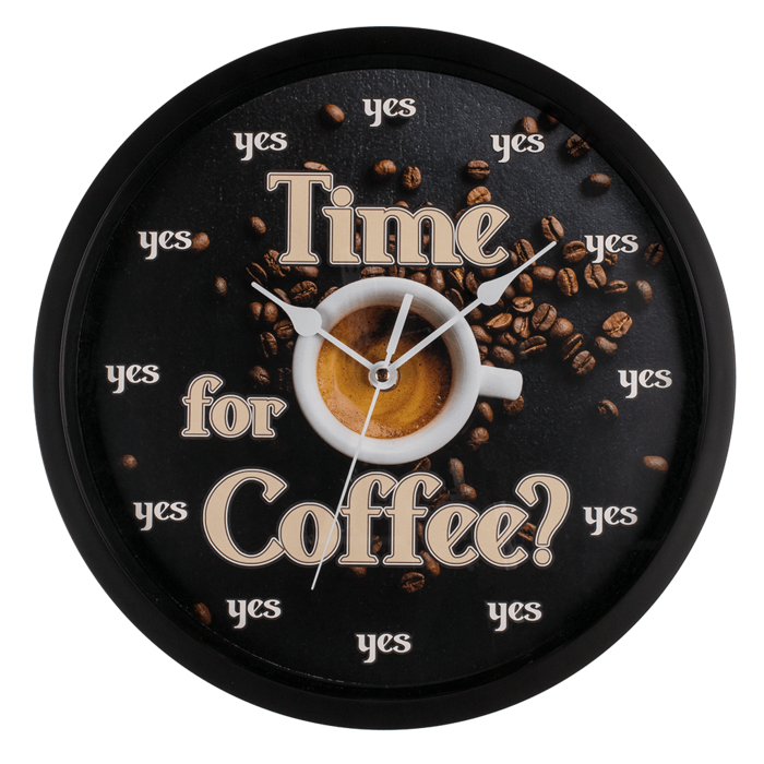 Out of the blue KG - Wholesale Wall Clock - Wall clock, Time for Coffee, D: ca. 29 cm,3