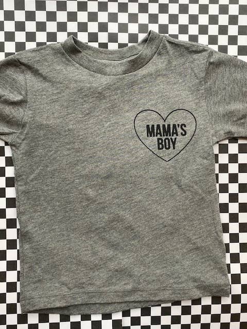 Tee-shirt gris Mama's Boy pour la vente par Happy Kids Co.