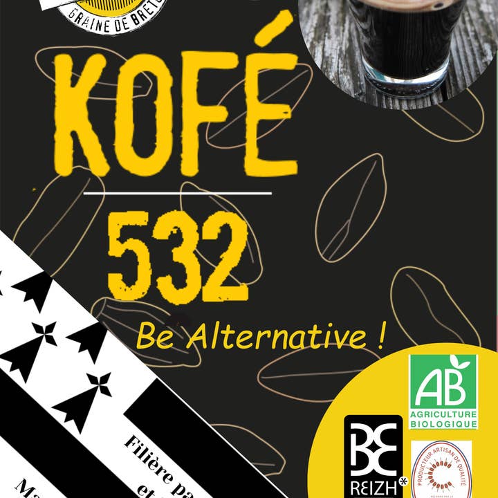 Yoann Gouery-Graine de Breton - Wholesale Coffee Beans - Blend of roasted cereals "Kofé 532 AB 200 G1