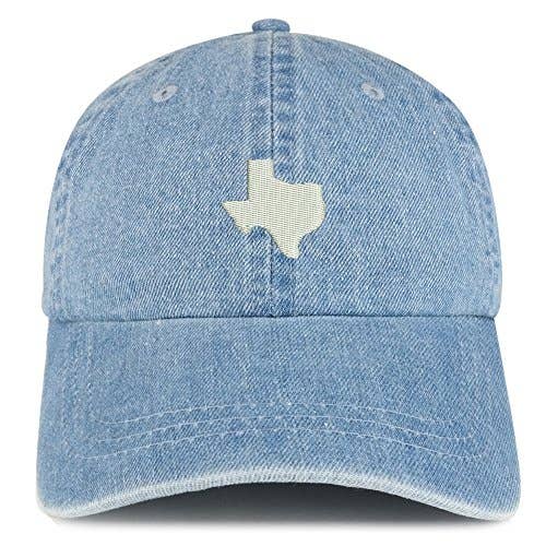 Trendy Apparel Shop - Wholesale Baseball Cap - Unisex - Texas State Map Embroidered Washed Cotton Adjustable Cap28