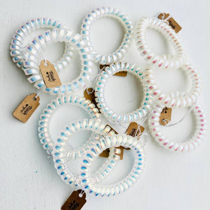 Tiny Gift Society - Wholesale Hair Tie - Thank You Gifts Holo Hair Coils Telephone Cord Hair Ties