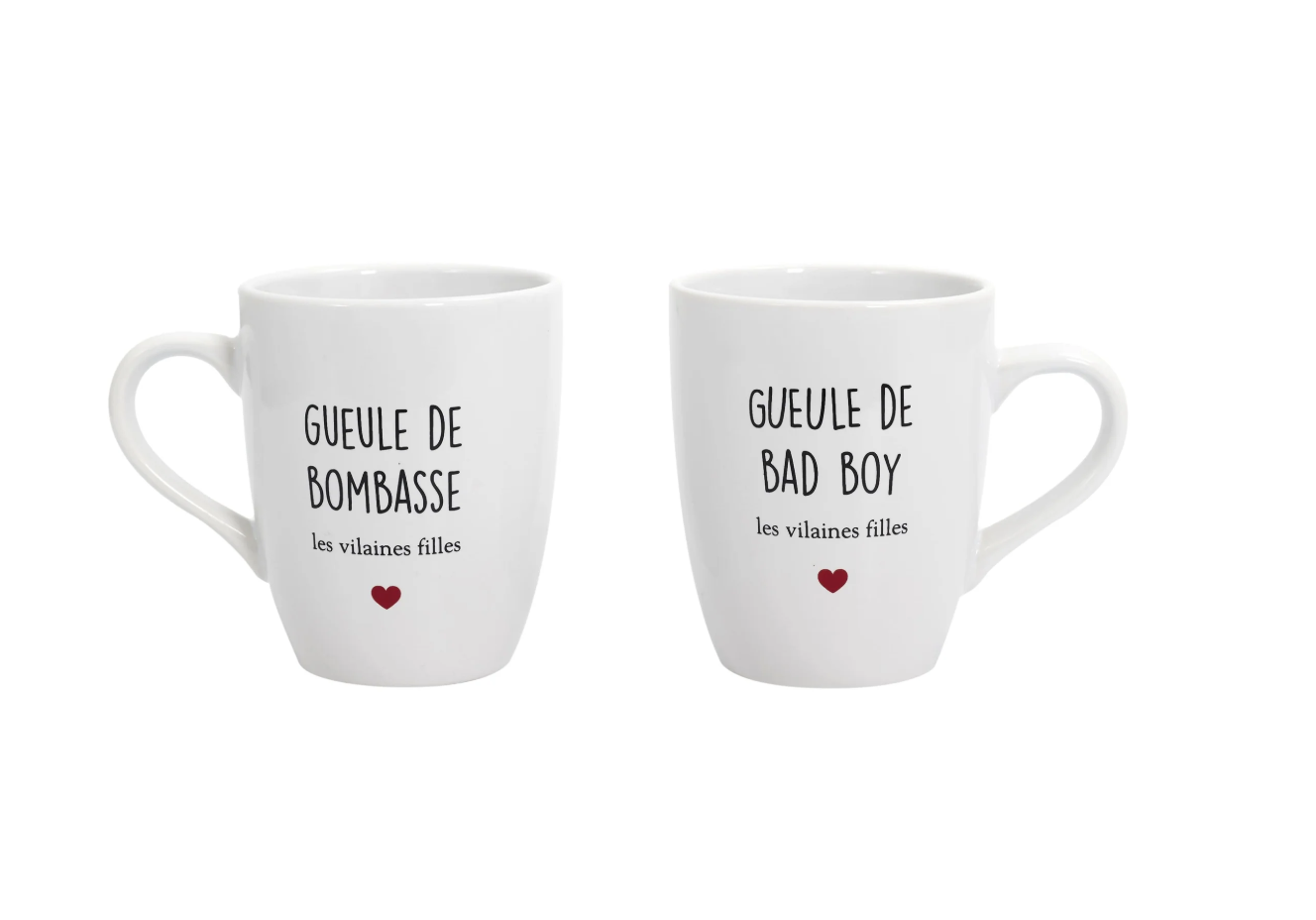 Les Vilaines Filles – Caneca por atacado – Ideia de presente: Duo de canecas para Bombasse e bad boy1
