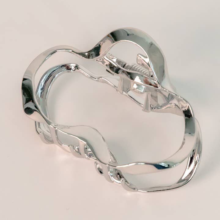 Wave Hair Claw Clip | Silver for wholesale by nar'sha