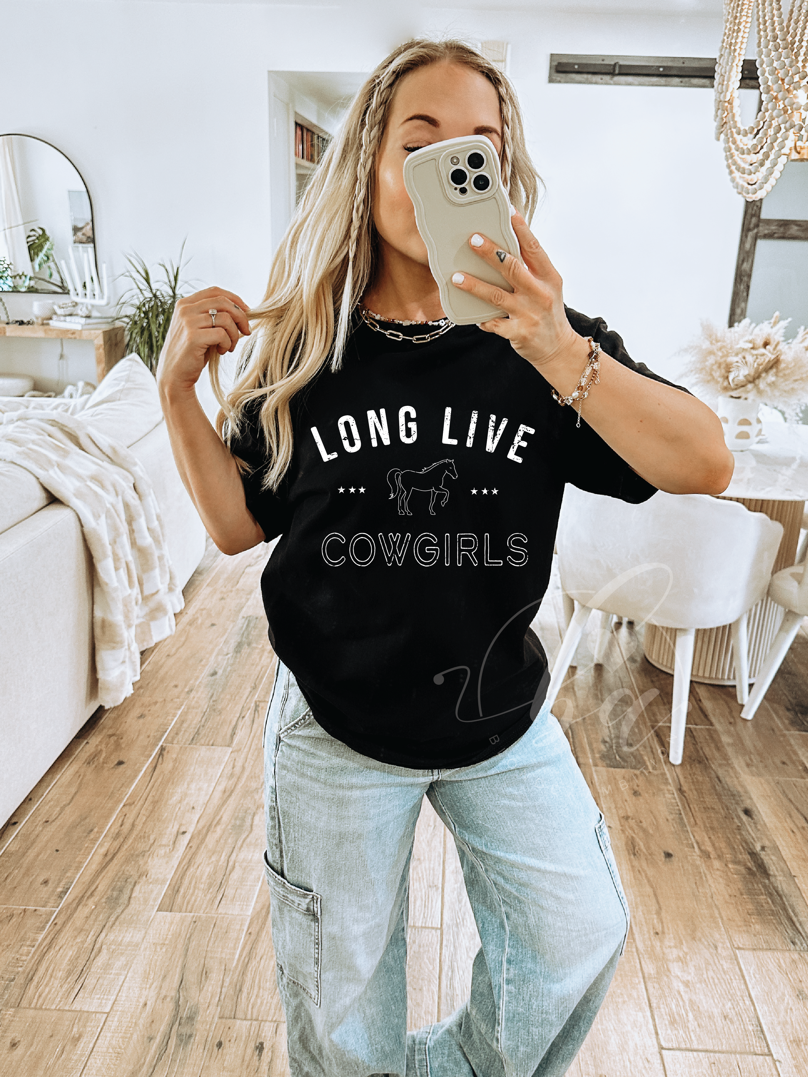 Blonde Ambition Apparel & Designs - Wholesale Screen Printed T-Shirt - Women's - Long Live Cowgirls Tee0