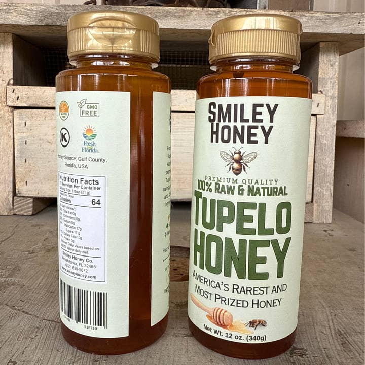 Smiley Honey - Wholesale Honey - Tupelo Honey 12 oz Cylinder