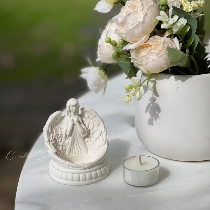 White Angel Tealight Holder for wholesale on Faire1