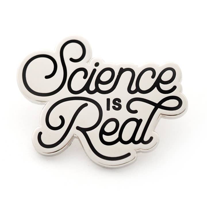 Broche « La science est réelle » - Argent pour la vente par Shoal