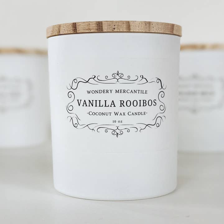 Candela in barattolo profumata al tè Rooibos alla vaniglia / Cera di cocco naturale per la vendita all'ingrosso da parte di Wondery Mercantile