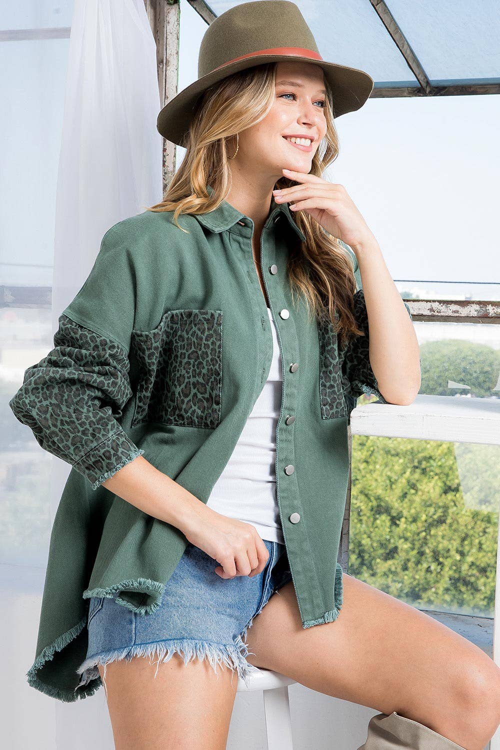 Sweet Lovely by Jen – wholesale Jeansjackor – Dam – SW292 LEOPARDMÖNSTRAD JEANSJACKA20