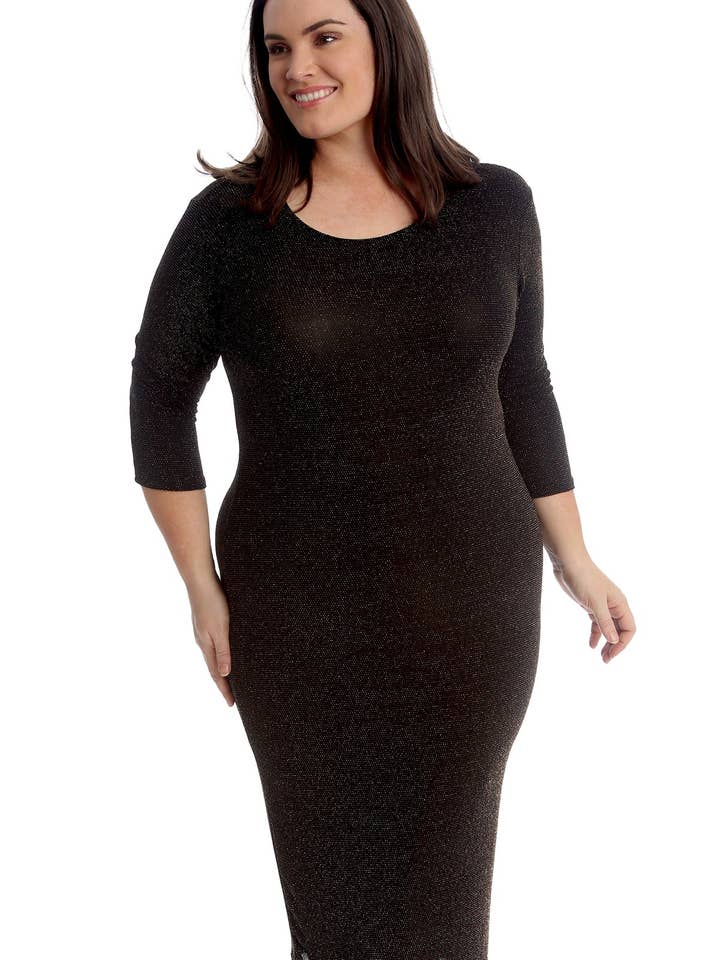 Robe moulante en lurex à paillettes métalliques pour la vente par NOUVELLE