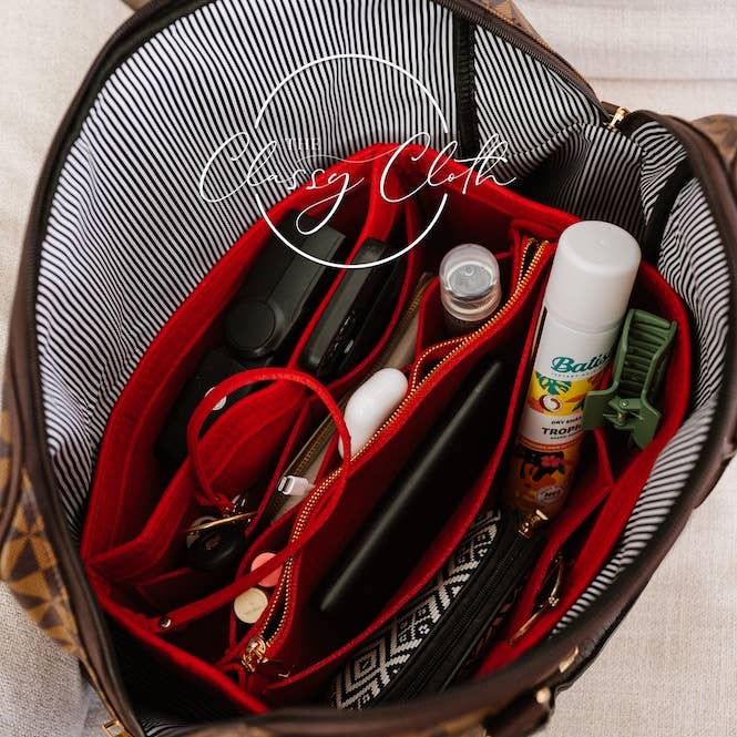 The Classy Cloth WS - Wholesale Purse/Bag Accessory - Women's - Tote Bag Purse Organizer Insert - Red RTS