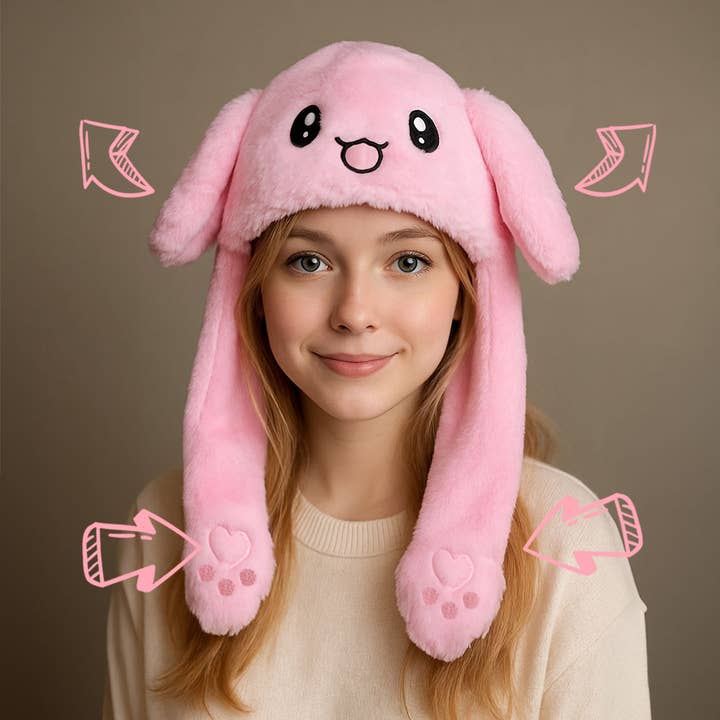 Plush Bunny Ear Flaps Winter Hat for wholesale by Sensibling Corp.