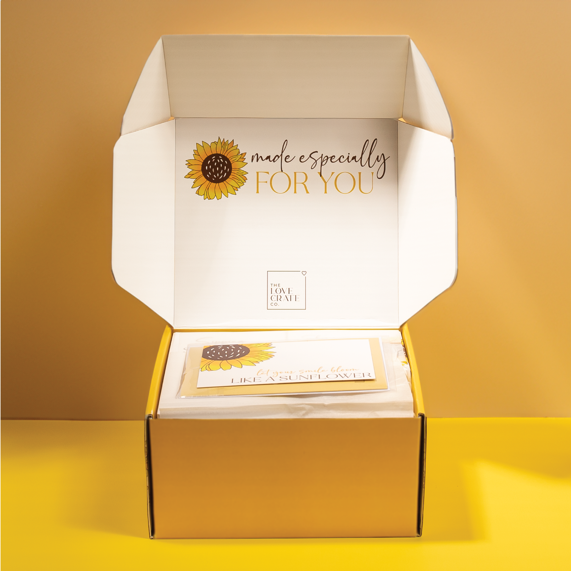 The Love Crate Co. - Wholesale Gift Box - Sunflower Gifts for Women: Birthday, Mother's Day, Get Well Soon Gifts Care Package for Women - Sending Sunshine - Unique Relaxation Gifts Box for Her, Sister, Best Friend - Thinking of You2