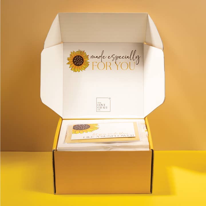 The Love Crate Co. - Wholesale Gift Box - Sunflower Gifts for Women: Birthday, Mother's Day, Get Well Soon Gifts Care Package for Women - Sending Sunshine - Unique Relaxation Gifts Box for Her, Sister, Best Friend - Thinking of You2