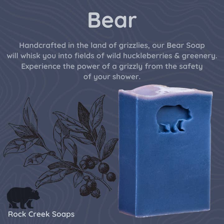 Rock Creek Soaps - Wholesale Bar Soap - Bear Bar Soap: Huckleberry