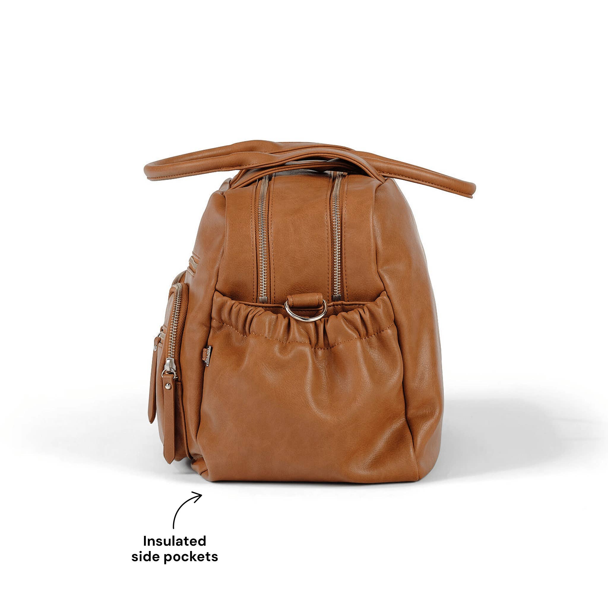 OiOi - Vente Sac à langer – bébé - Sac à langer tout-en-un - Cuir végétalien couleur tan7
