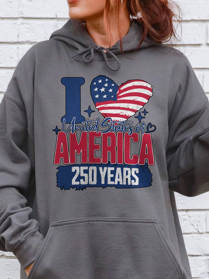 I Heart America 250 Hoodie for wholesale by Country Girl Store