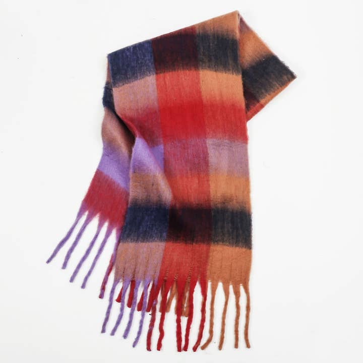 MKS America - Wholesale Scarf - Women's - Colorful Plaid Scarf Shawl Scarf9